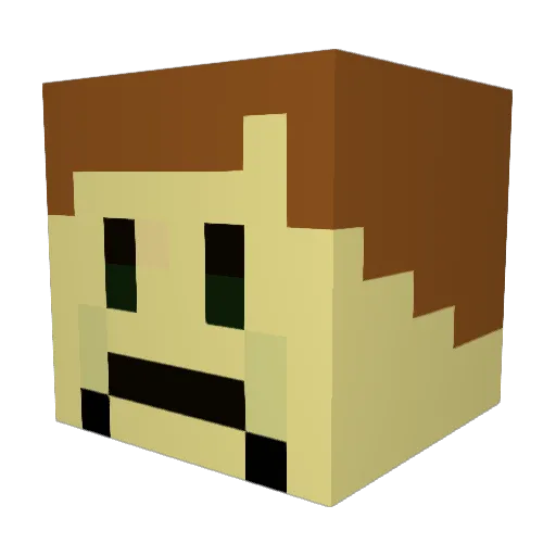 Screeap Minecraft avatar head, 3D render