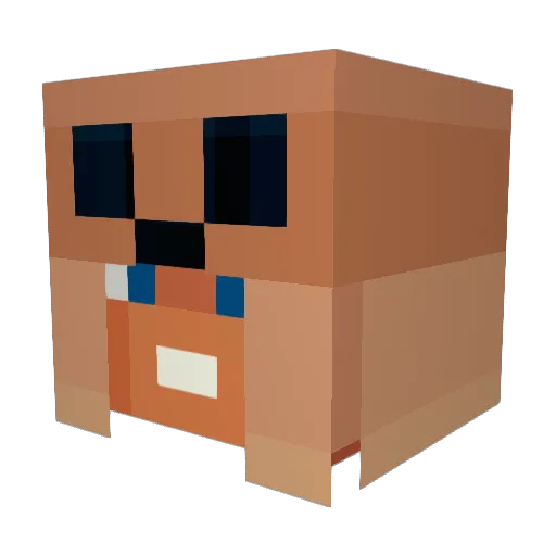 ScreenNobody Minecraft avatar head, 3D render