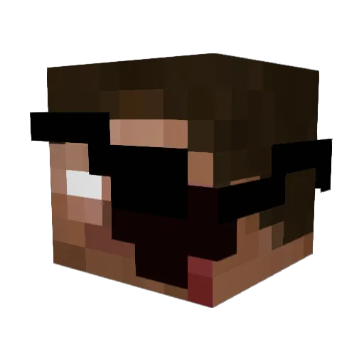 Screvit Minecraft avatar head, 3D render