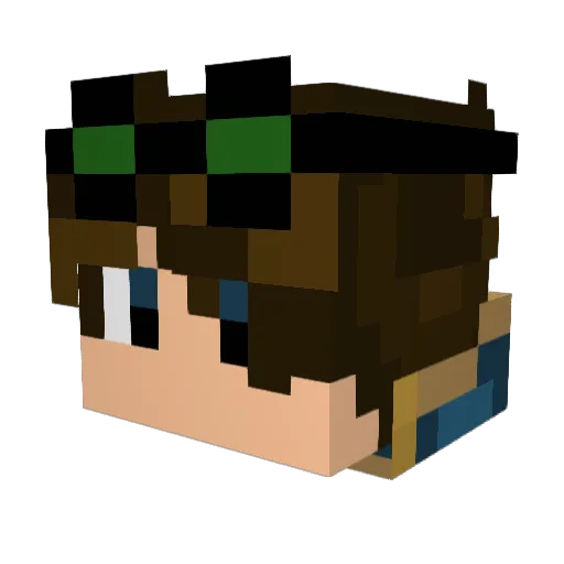 ScrewPlays Minecraft avatar head, 3D render