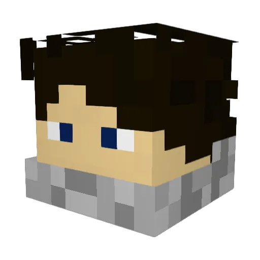 Screzeez Minecraft avatar head, 3D render