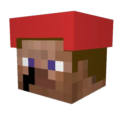 Scribble_Dip Minecraft avatar head, 3D render