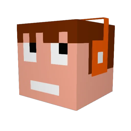 Scripix Minecraft avatar head, 3D render