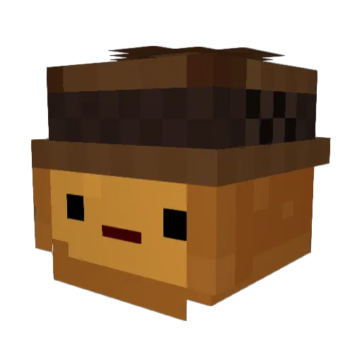ScroPrax Minecraft avatar head, 3D render