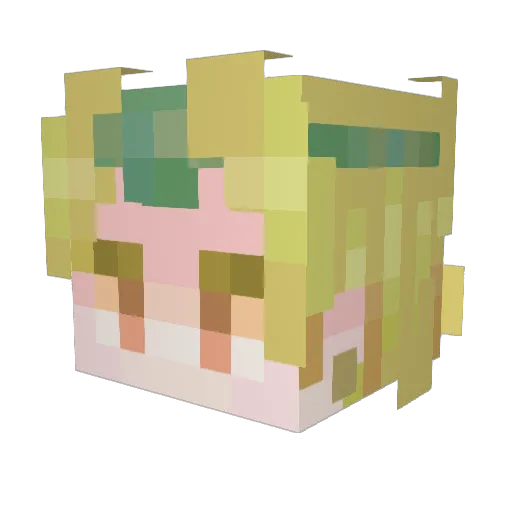 Scrofi Minecraft avatar head, 3D render