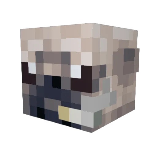 Scrooges Minecraft avatar head, 3D render