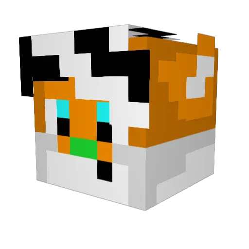 ScrubbyFox Minecraft avatar head, 3D render