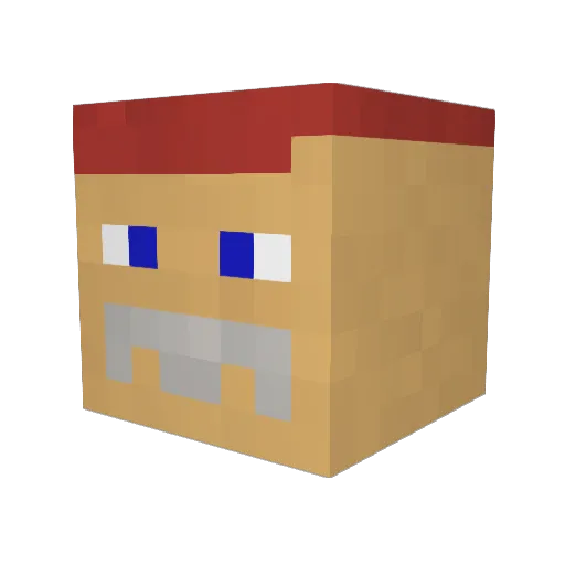 Scruffy174 Minecraft avatar head, 3D render