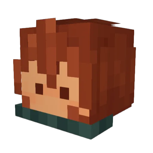 Scruffyplus Minecraft avatar head, 3D render