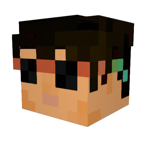 Scruh Minecraft avatar head, 3D render