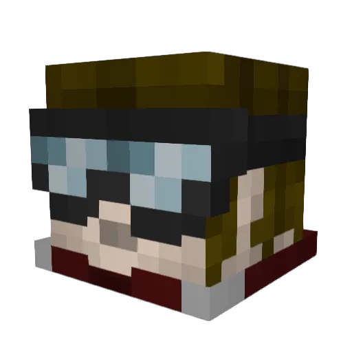 ScrumR Minecraft avatar head, 3D render