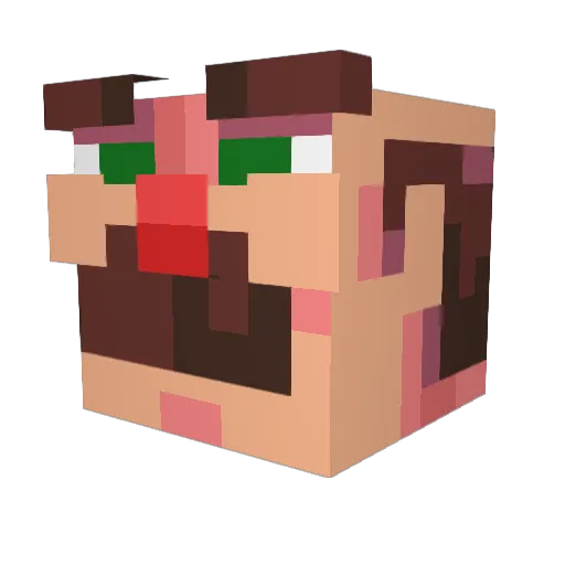 Scrux Minecraft avatar head, 3D render