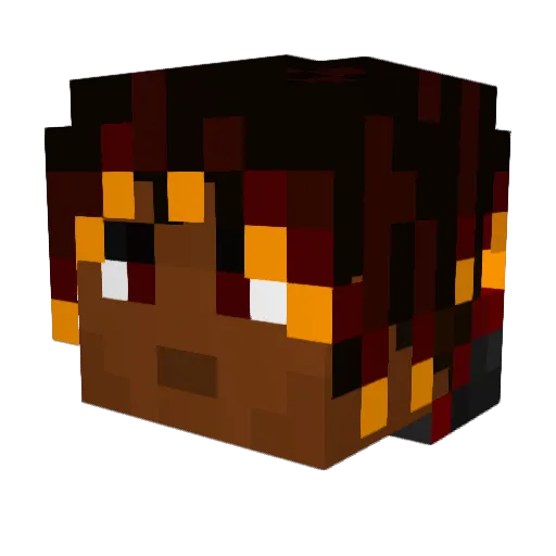 Scryax Minecraft avatar head, 3D render