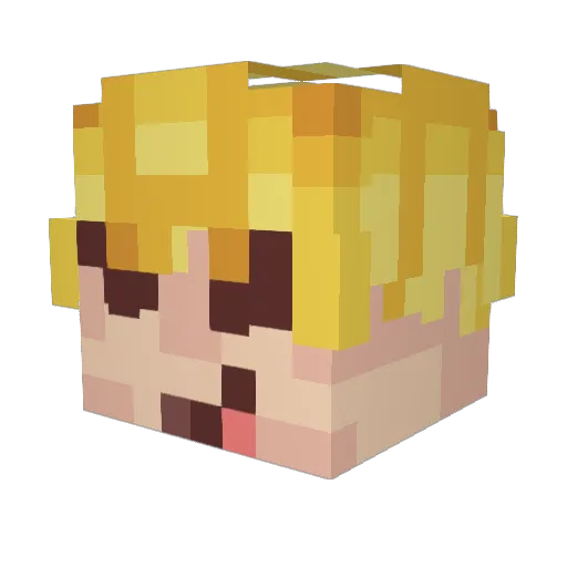 Scthes Minecraft avatar head, 3D render