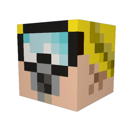 Scuba69steve Minecraft avatar head, 3D render