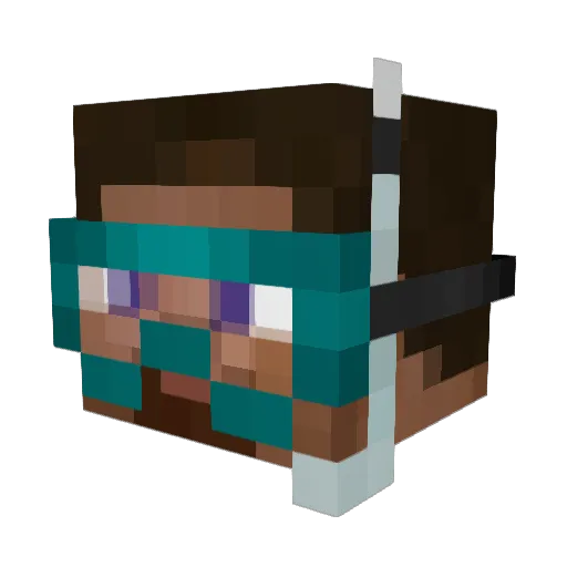 ScubaMeme Minecraft avatar head, 3D render