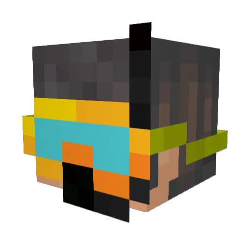 Scubadeni Minecraft avatar head, 3D render