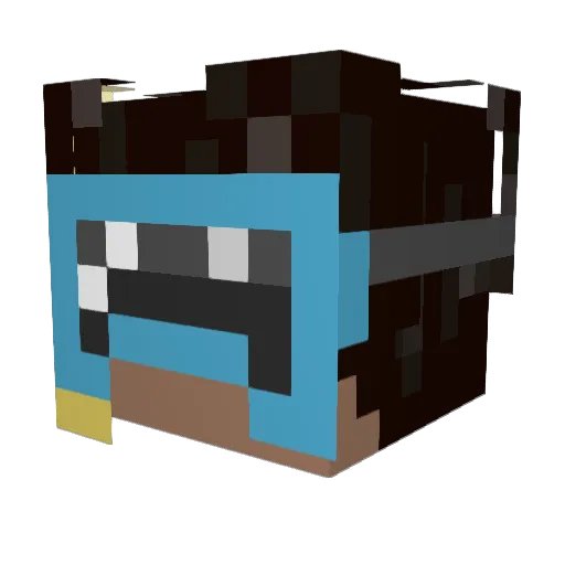 Scubaduber Minecraft avatar head, 3D render