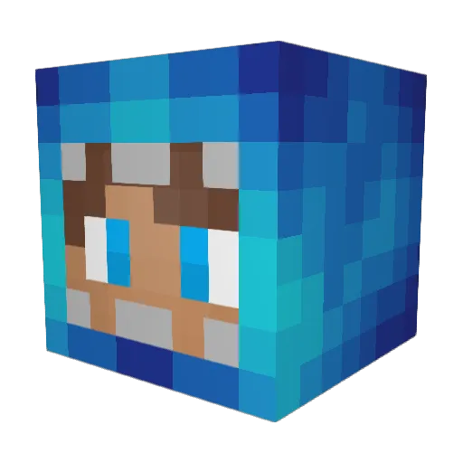 Scubbydudu Minecraft avatar head, 3D render
