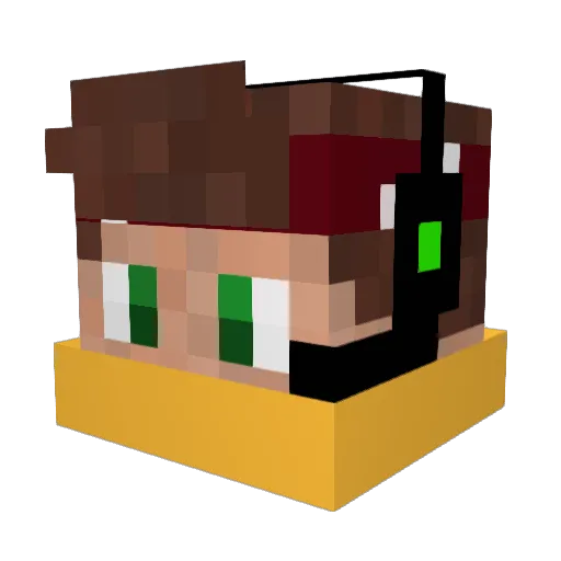 Scubs15 Minecraft avatar head, 3D render