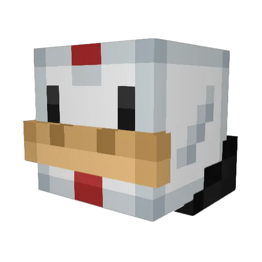 ScuffRooster Minecraft avatar head, 3D render
