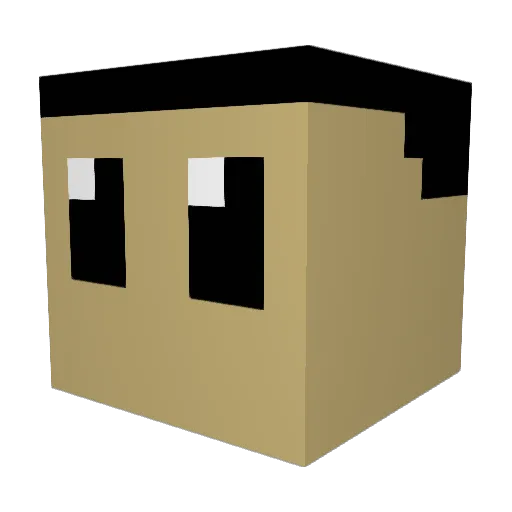 Scumbled Minecraft avatar head, 3D render