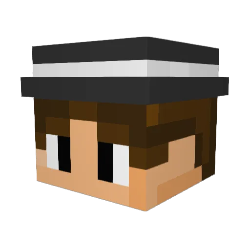 Scurire Minecraft avatar head, 3D render