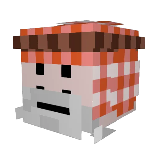Scwffy Minecraft avatar head, 3D render