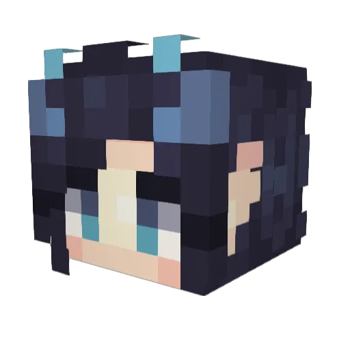 Scytherin Minecraft avatar head, 3D render