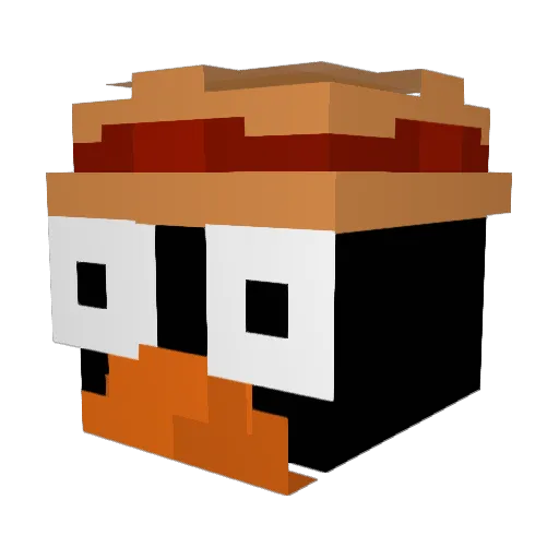 SeLzx Minecraft avatar head, 3D render