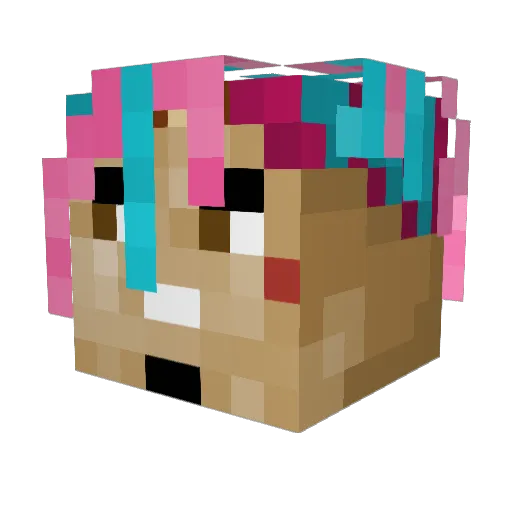 SeaKrator Minecraft avatar head, 3D render