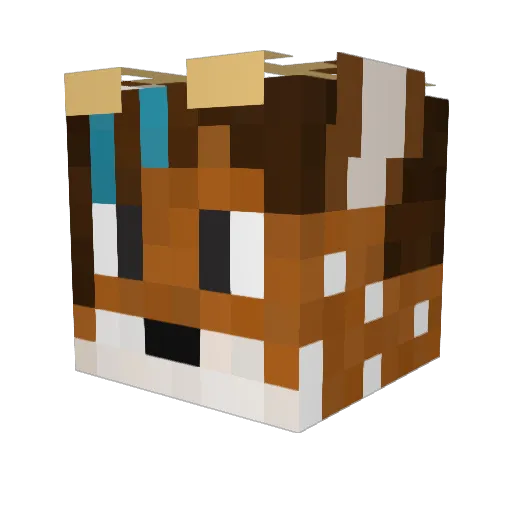 SeaMoosic Minecraft avatar head, 3D render