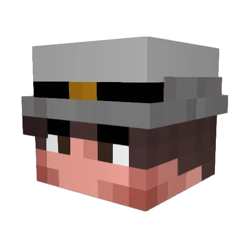SeaQQQ Minecraft avatar head, 3D render