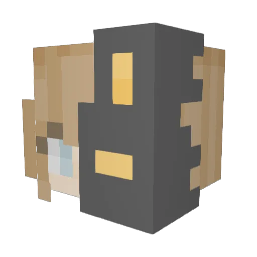 SeaUnknown Minecraft avatar head, 3D render