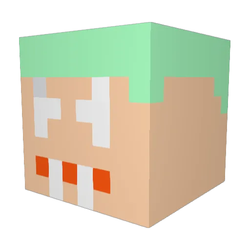 Seaall Minecraft avatar head, 3D render