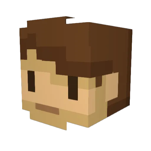 SeabWilson Minecraft avatar head, 3D render