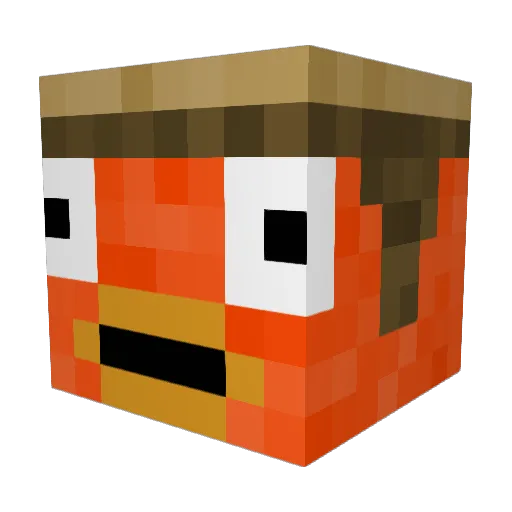 Seabass11011_ Minecraft avatar head, 3D render