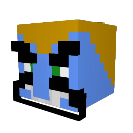 Seabiscuity Minecraft avatar head, 3D render