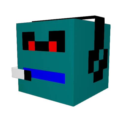 Seacon Minecraft avatar head, 3D render