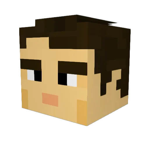 Seacor Minecraft avatar head, 3D render