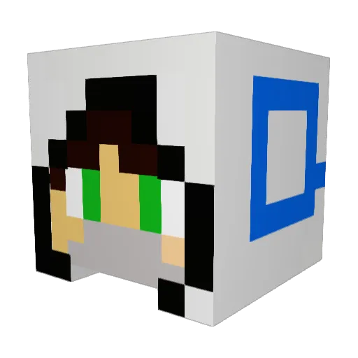 Seacr4ft Minecraft avatar head, 3D render