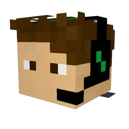 SeairnoX Minecraft avatar head, 3D render