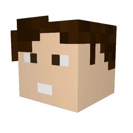 Seanacus Minecraft avatar head, 3D render