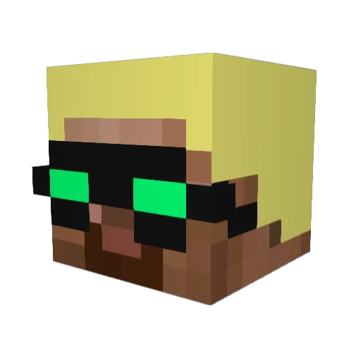 SearchADiamond Minecraft avatar head, 3D render