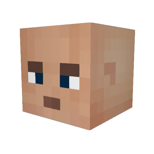 Searge Minecraft avatar head, 3D render