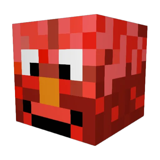 Searioucly Minecraft avatar head, 3D render