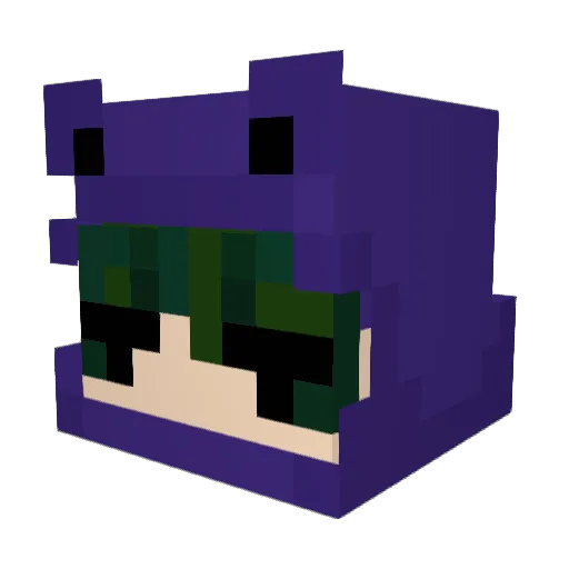 SeasonalFrog Minecraft avatar head, 3D render