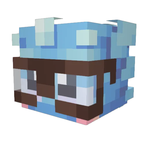 Seaua Minecraft avatar head, 3D render