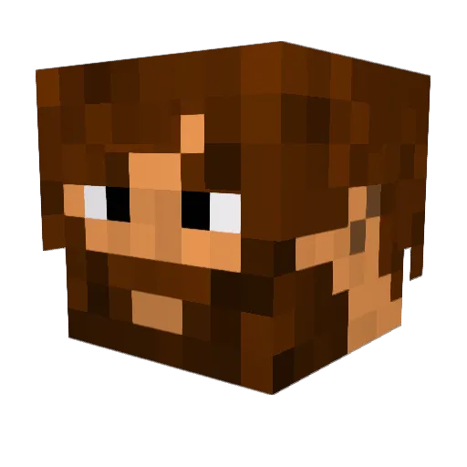 Seauver Minecraft avatar head, 3D render