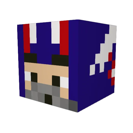 Seb_22 Minecraft avatar head, 3D render